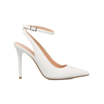 Décolleté slingback bianche con tacco a stiletto 10 cm Lora Ferres, Donna, SKU w023000070, Immagine 0